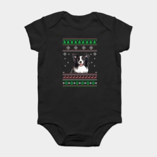 Cute Border Collie Dog Lover Ugly Christmas Sweater For Women And Men Funny Gifts Baby Bodysuit